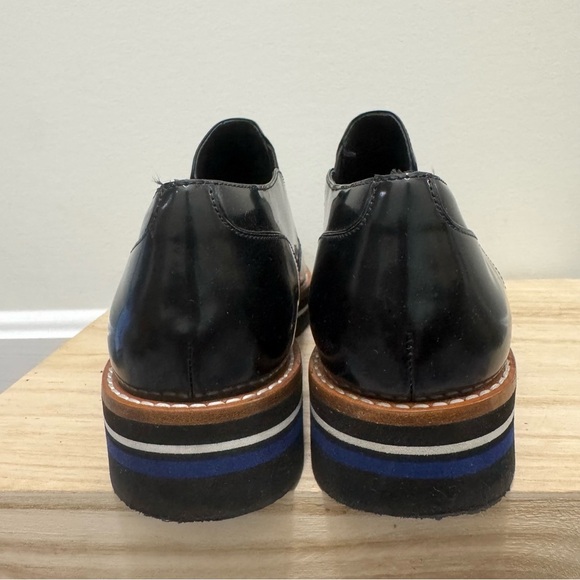 Vince Alona Black Patent Leather Slip On Oxford Loafer Dress Shoes 9 - Picture 4 of 9